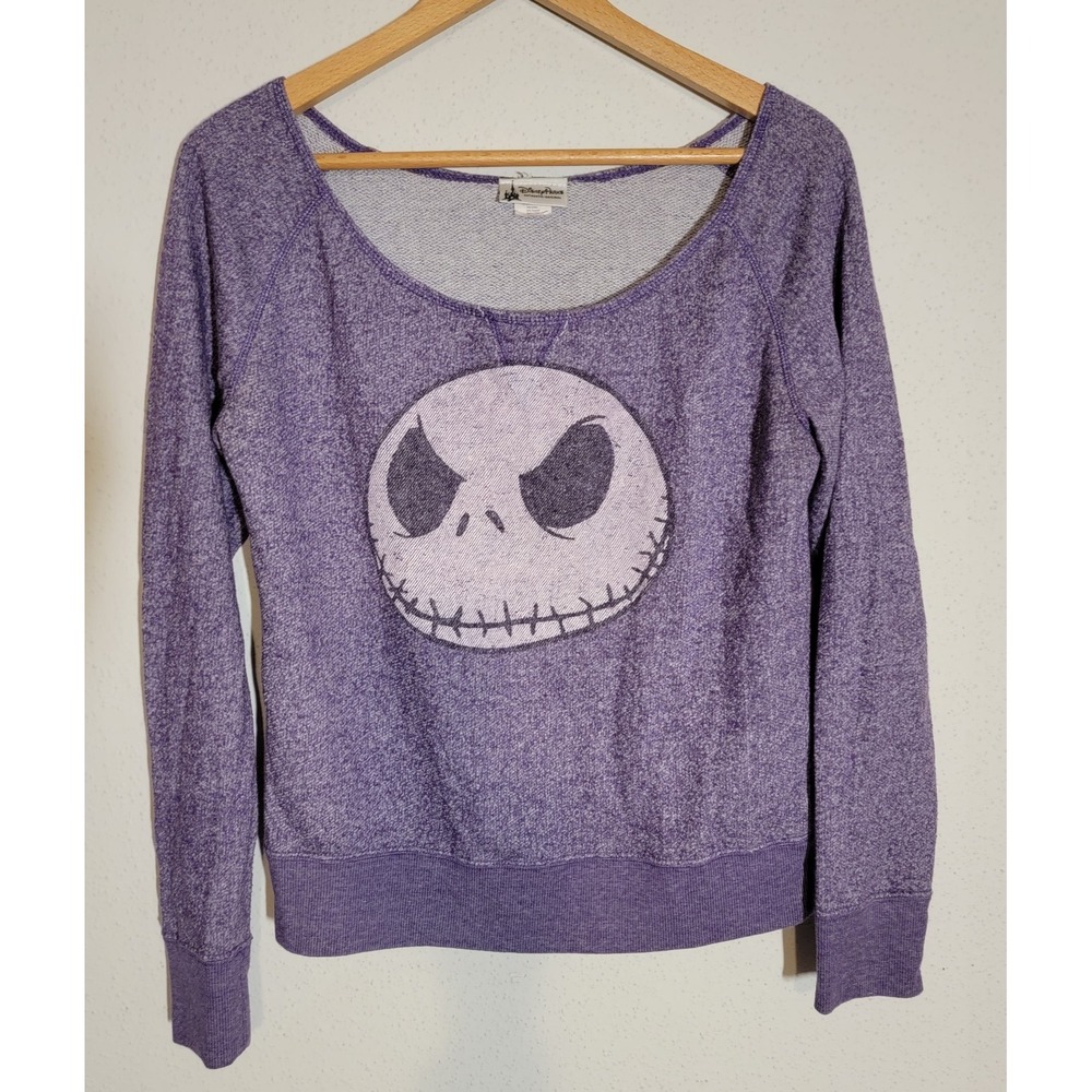 Disney Parks Nightmare Before Christmas Women M Purple Wide Neck Jack Skellingto